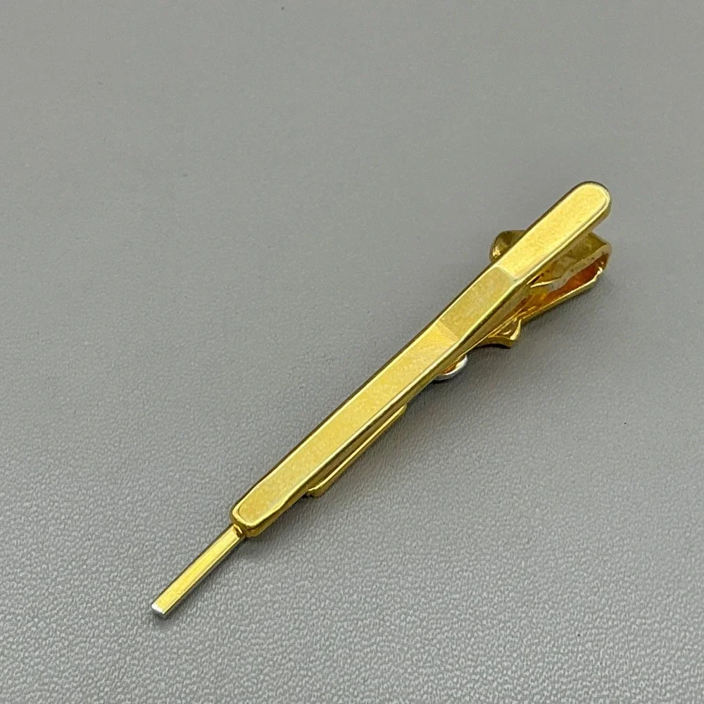 Vintage Gold Silver Tone Rifle Tie Clip Tie Bar Hunting Shooting Mens Accessory